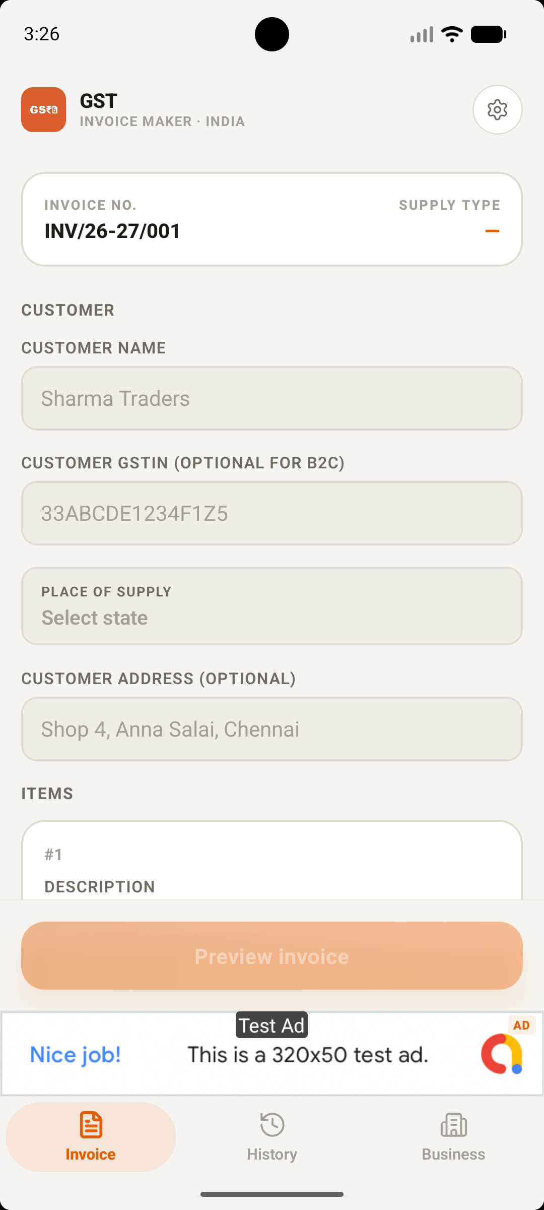GST Invoice Maker screenshot 3