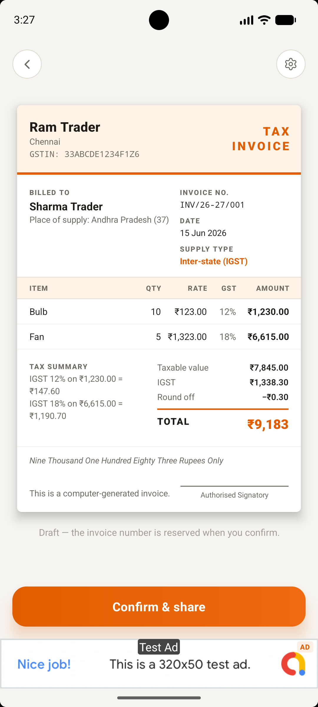 GST Invoice Maker screenshot 4